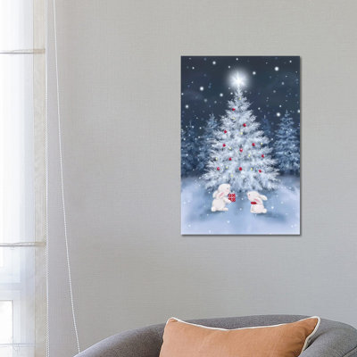 Tree With Rabbits 1 Piece Wrapped Canvas Wall Art