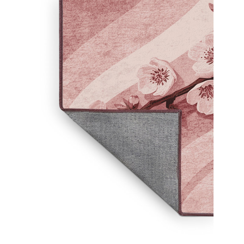 Machine Washable Aguayo Easter Modern & Contemporary Abstract Rug in Pink – Rose Binding, 6x9