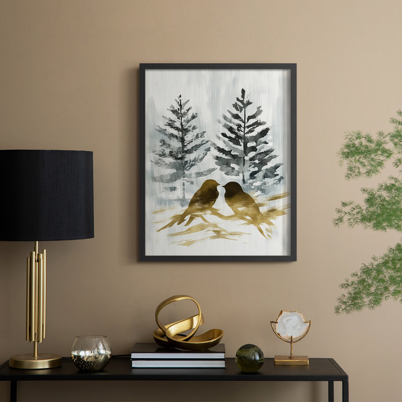 Reproduction encadrée - bois massif, Noir, noir, noir, noir, H 11 po x l 9 po
