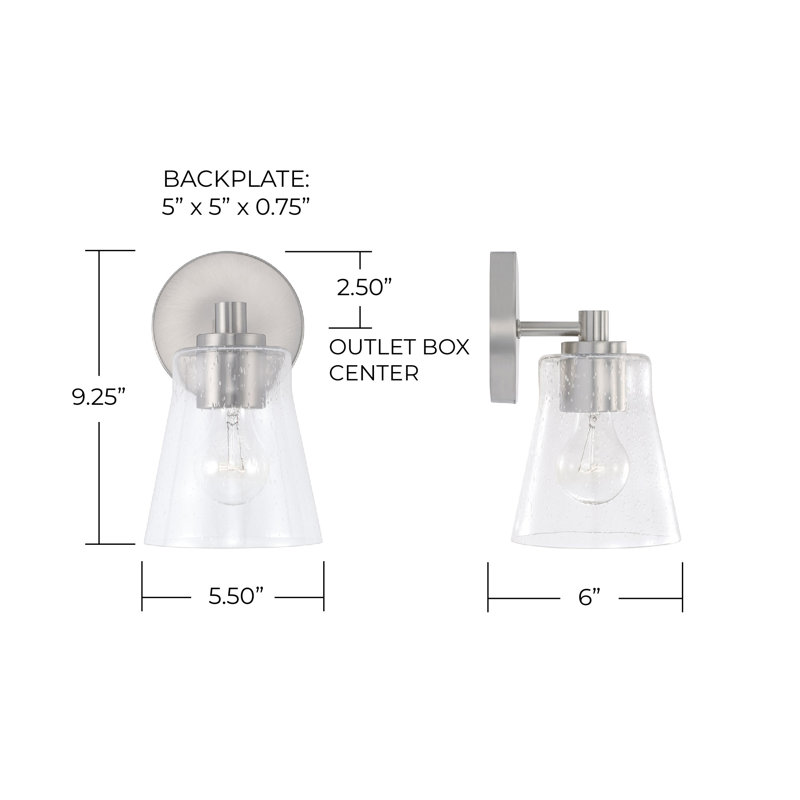 Armed Sconce, Brushed Nickel