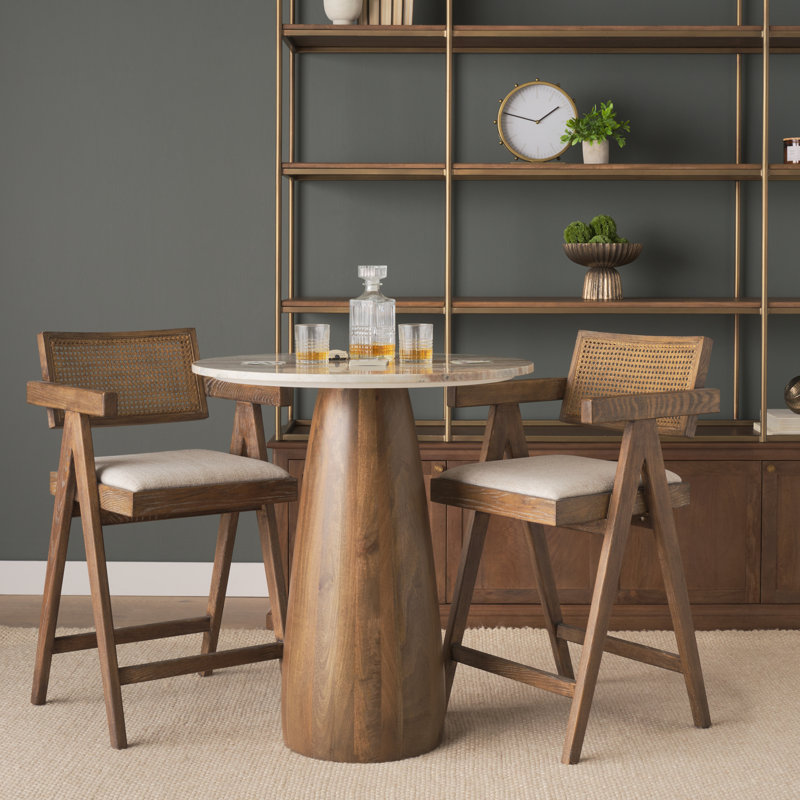 Indie Medium Brown w/ Cane Counter Stool, Counter Stool (26.46" Seat Height)