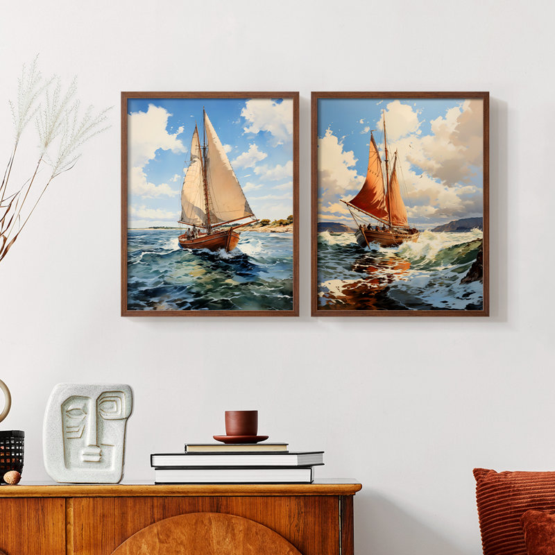 NAUTICAL Series CCCCXV - Reproduction encadrée de qualité supérieure - prêt à être accroché - aucun clou requis - aucun clou requis