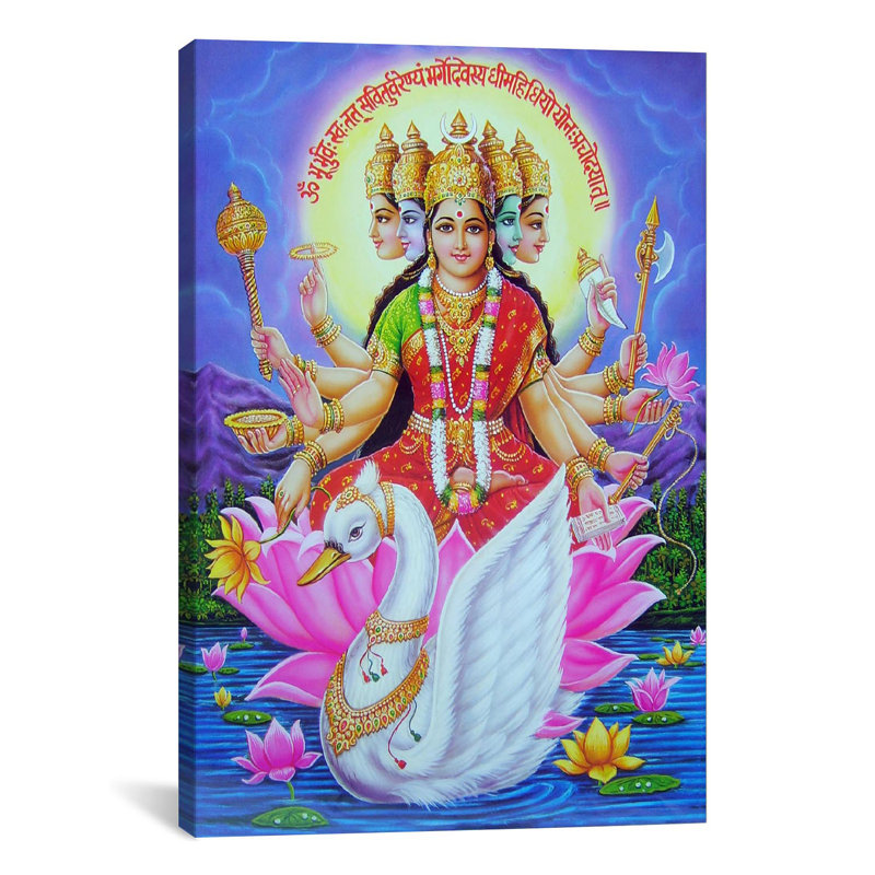 «Hindu Goddess Gayatri», impression sur toile, H 60 po x l 40po x P 1,5 po, Toile tendue, Pas de tapis