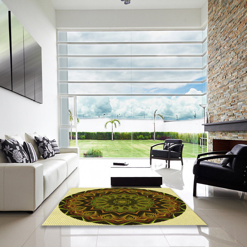 Chenille Washable Indoor Rug, Square 4'