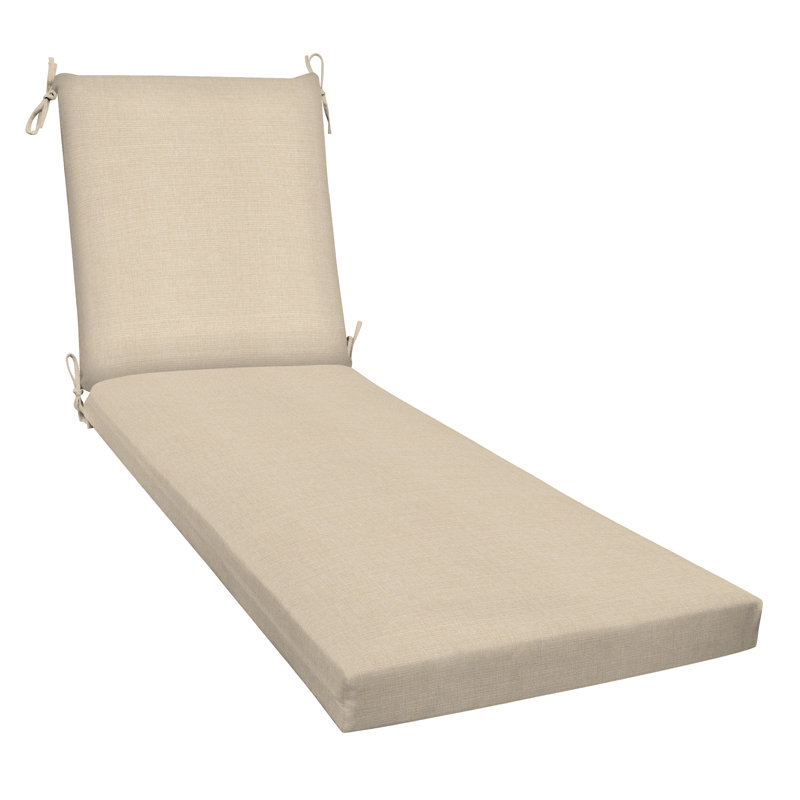 Outdoor Chaise Lounge Cushion – Weather-Resistant, Reversible, Plush Comfort - Basics by Wayfair™, Sand, 75" L x 23" W