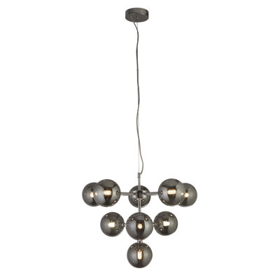 37cm H Metal Novelty Pendant Shade ( Uno ) in Grey