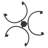 Patrick 6 - Light Steel Dimmable Empire Chandelier