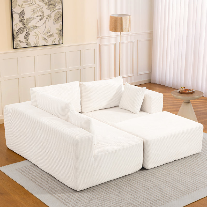 Meleri New 108" Cloud Couch Sectional, Boneless Modular Sectional Sofa With L-shaped Chaise For Living Room, No Assembly Required