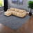 Spacious L-shaped Plush Fabric Sofas, Modern Design For Home Study