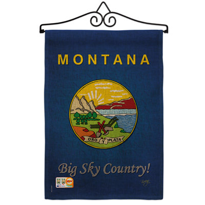 Montana 2 côtés en toile jute 19 x 13 po ensemble de drapeau