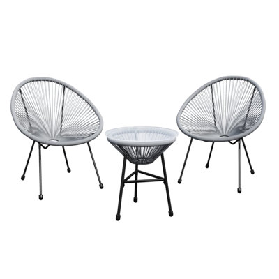 3 Patio In Gray - Slip Feet, Lightweight, And For Outdoor Seating Use