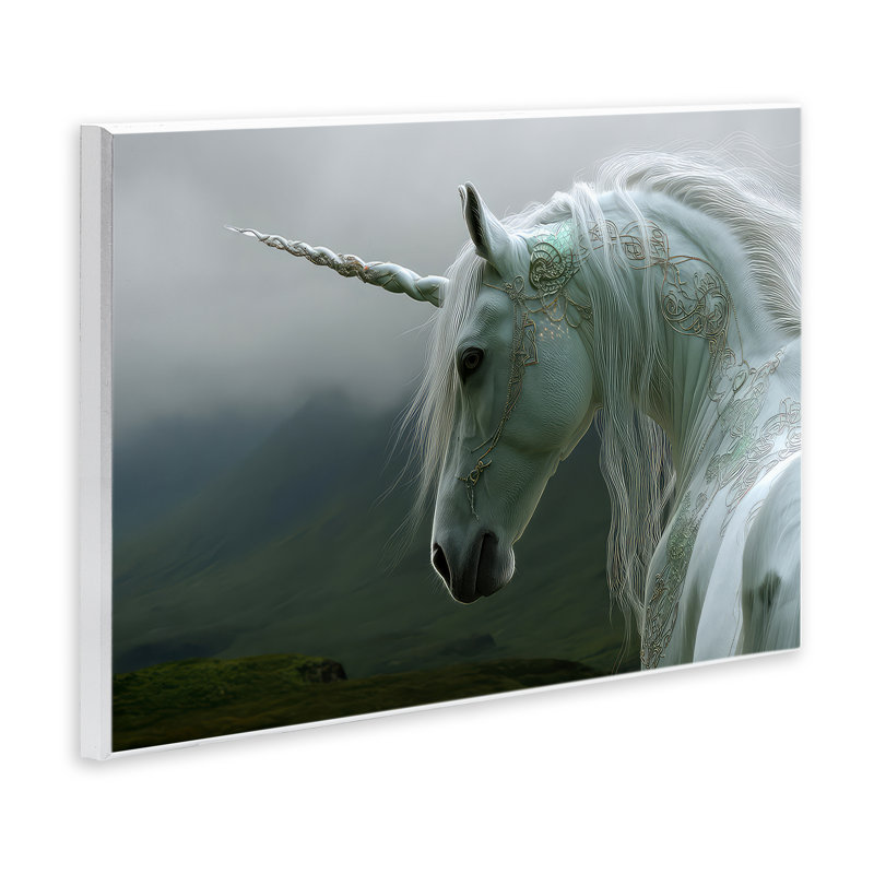 Dreamy Celtic Unicorn, plaque murale, design par The Wands Want, H 10 po x l 15 po
