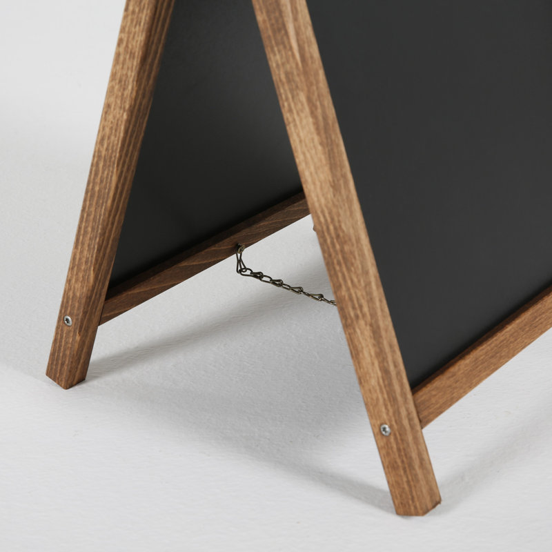 Freestanding Fiberboard Mini - Up To 2' Chalkboard, Dark Wood