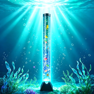 Bubble Tube Lamp with 16 Color Changing Night Light Effects Lamp for Relief Calming