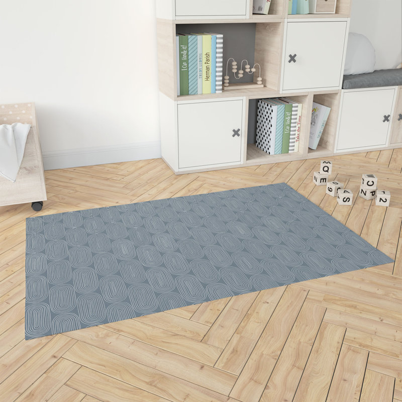 Earthy Embrace Kids Play Mat, Blue, Rectangle 2' x 3'