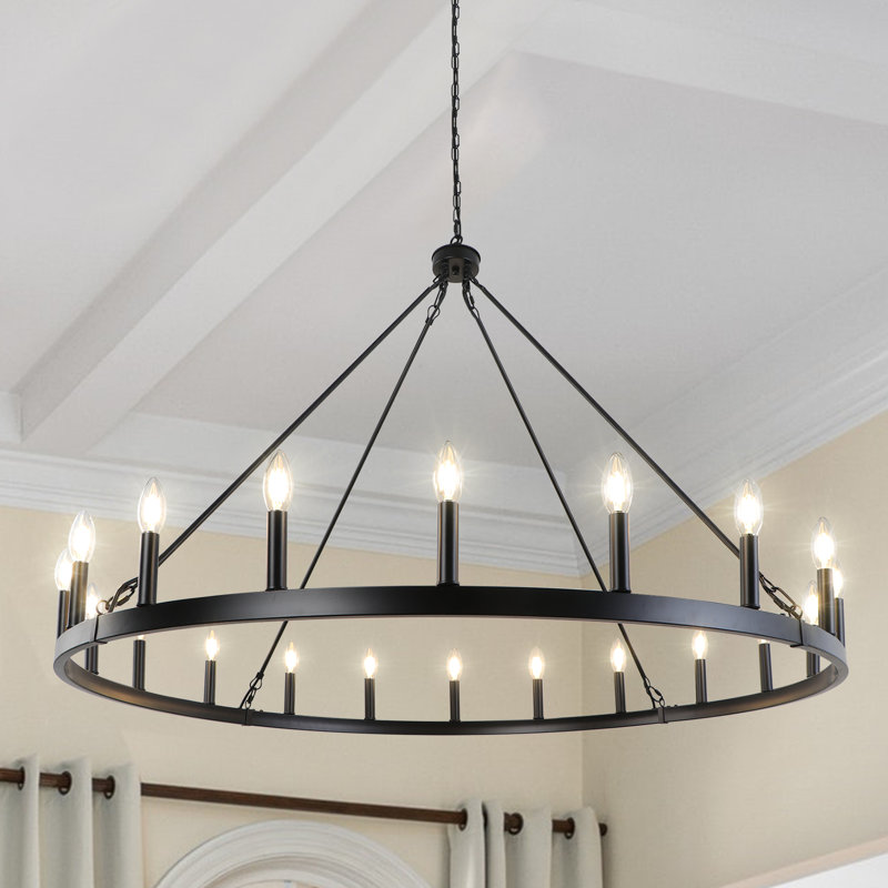 Lustre Yeraldine Light Lagre, Noir, 20 lumières