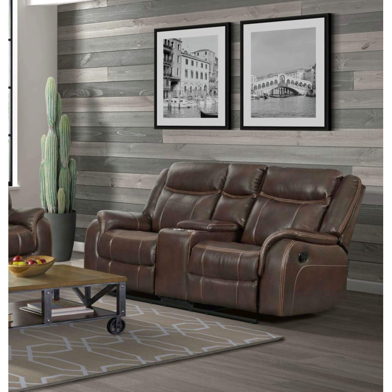 Avant 76'' Faux Leather Reclining Loveseat