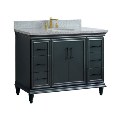 Single Sink Vanity Granite and Oval Sink
