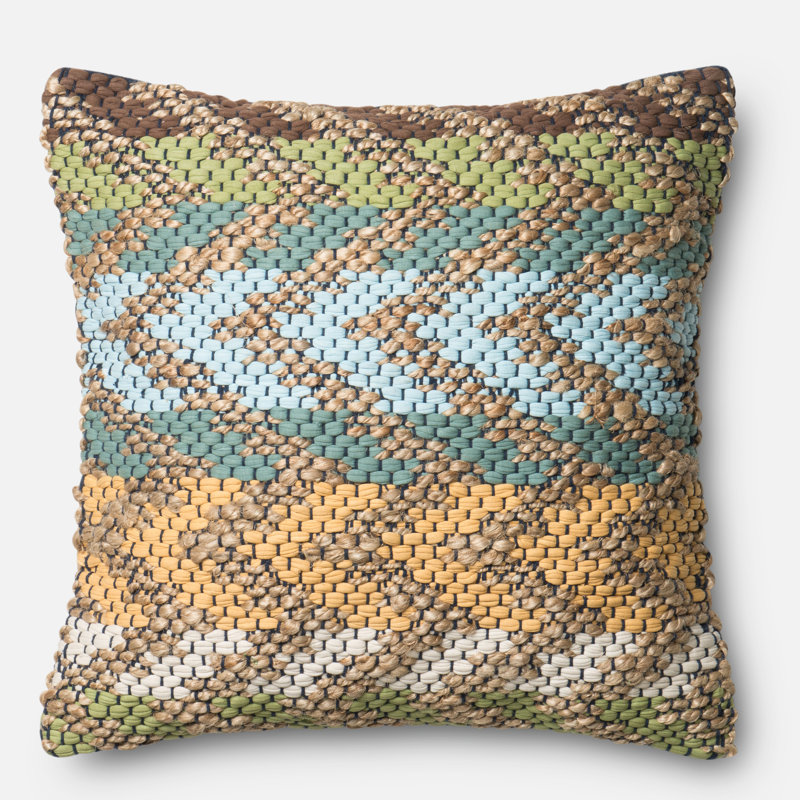 Green and Multicolor 22" x 22" Decorative Pillow Cover