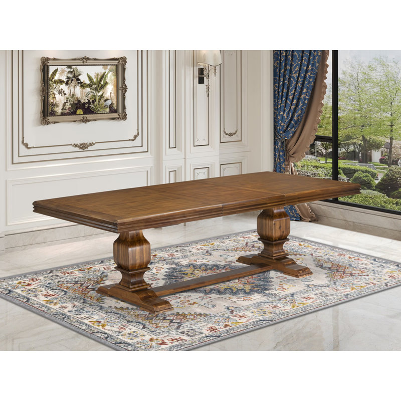 Une table de salle à manger en bois avec plateau rectangulaire amovible (option de finition)., H 30 po x L 100 po x l 44 po