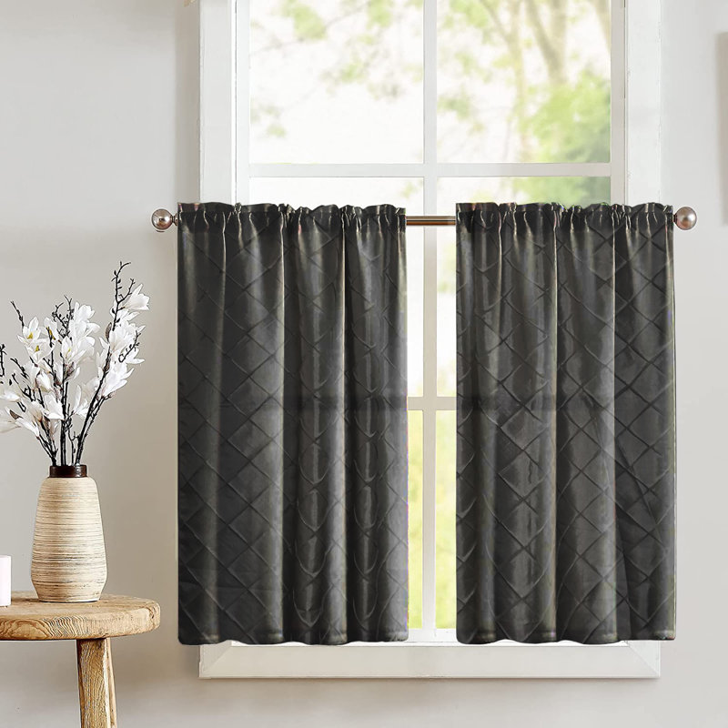 Rideau de couleur unie sur mesure 27 po, Noir