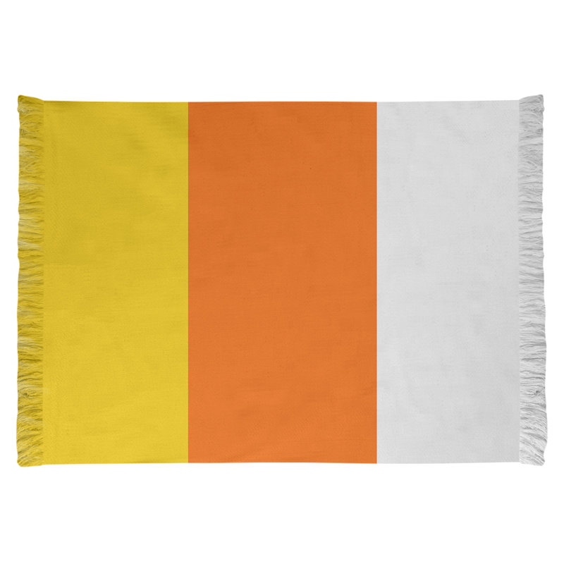 Tapis tissé à plat jaune/orange/blanc Miami, Non