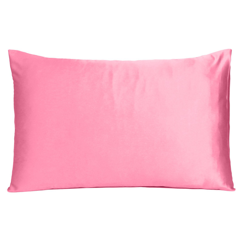 Taie d'oreiller en satin , Standard, Rose rose