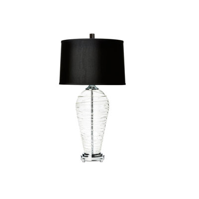 Spiral Glass Lamp Black Shade (3 Way – 150W)