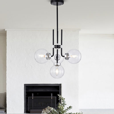 Lustre de style moderne-contemporain de 47 po Conchur noir mat