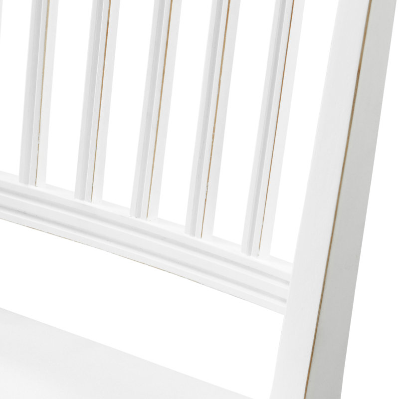 Vienna 18" H Solid Wood Armless Dining Chairs with Ergonomic Slat Back, White