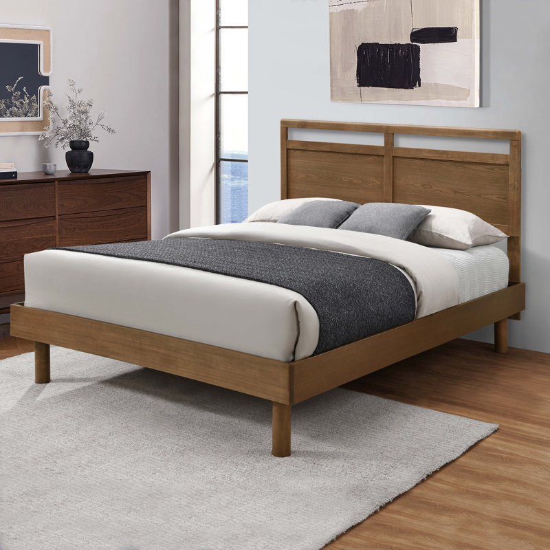 Ensemble de lit plateforme avec tête de lit moderne Modern Farmhouse, Grand lit