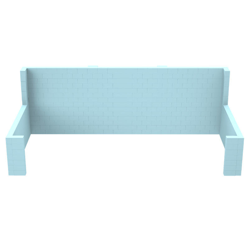 Ensemble de kiosque pour salon Everblock, H 84 po x l 240 po x P 120 po, Bleu clair