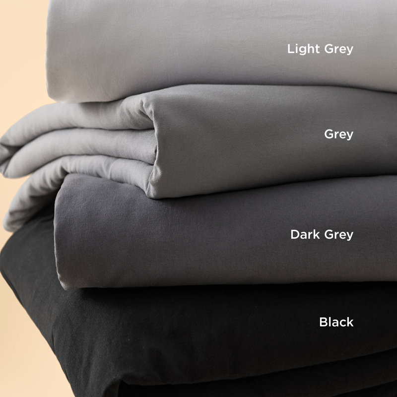 Bedsure Microfiber Duvet Cover King Size - Prewashed Cotton-Like Extra Soft Bedding Set (Set of 3), Gray