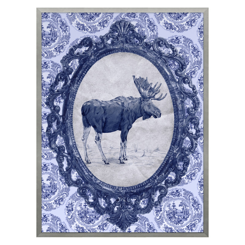 Toile Moose Print by THE Studio, Silver Framed, 20" H x 15" W 