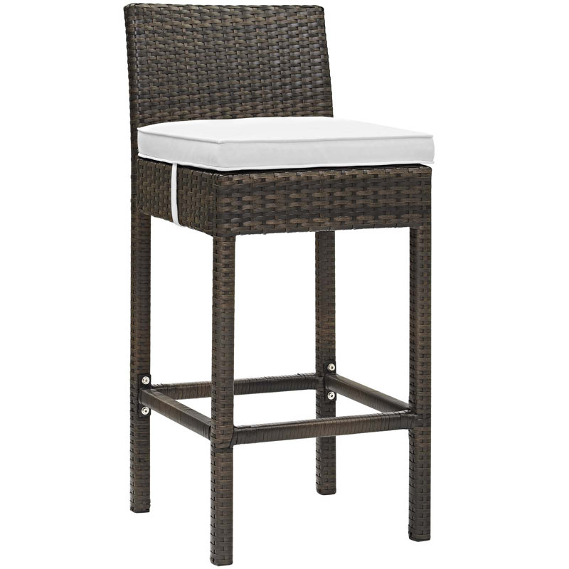 Tabouret de bar Havenside Home Bocabec, Blanc, Brun