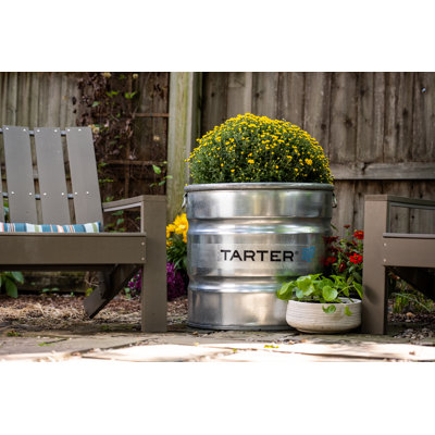 Round Steel Outdoor Pot With Handles