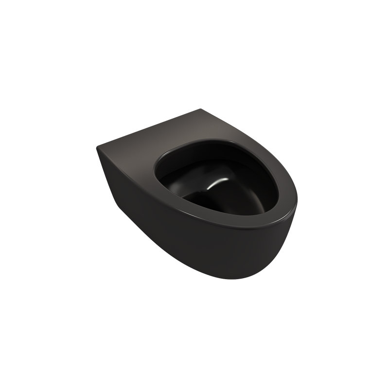 Milano Wall-hung Elongated Toilet Bowl, Matte Black