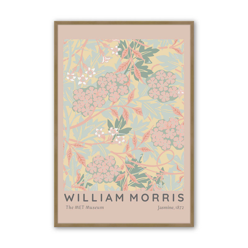 «Blush Jasmine» par William Morris, H 15,25 po x l 12,25 po, Or brossé, Orange