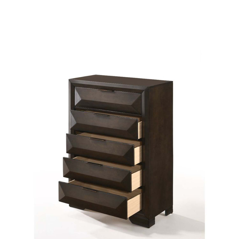 Commode 5 tiroirs Merveille, finition espresso