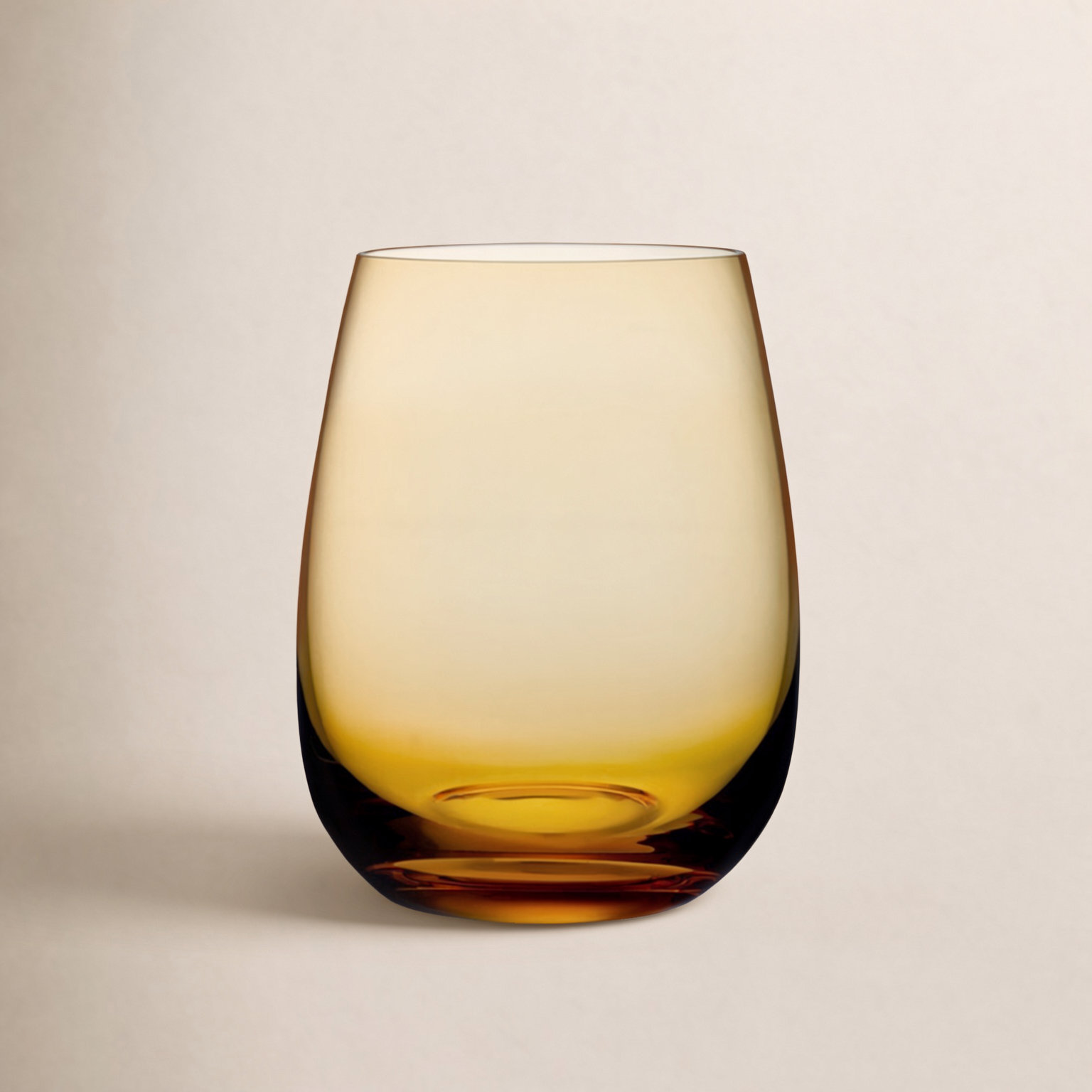 Colored U Crystal Drinking Glass, Amber