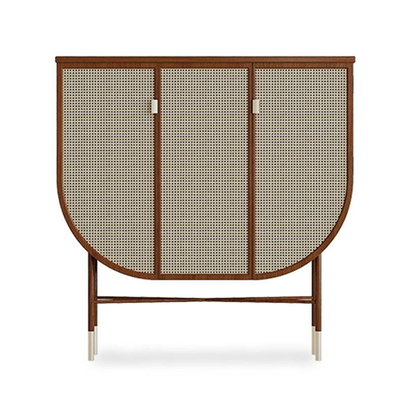 Armoire d'appoint Circle, 39.37" H x 43.31" W x 13.78" D, Brun