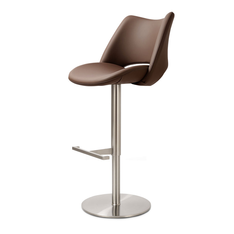Tabouret de comptoir pivotant réglable en hauteur Sola, Vison brun