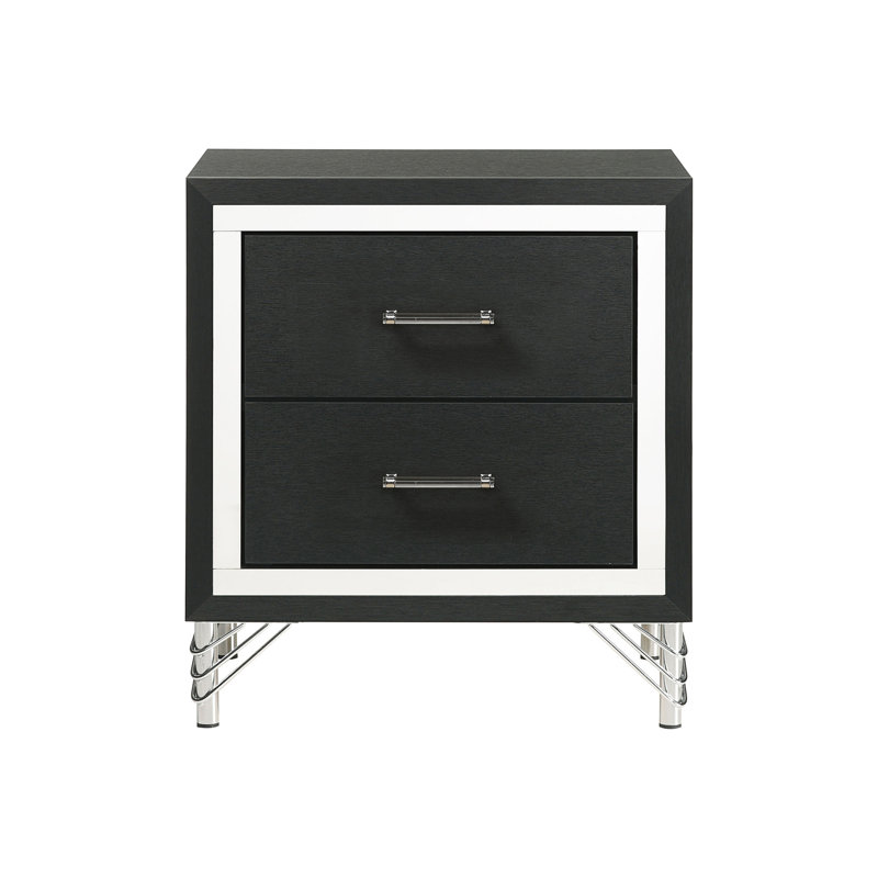 2 Drawers Modern Nightstand Bedside Table