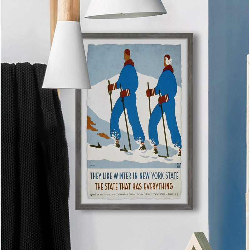 Winter in NY State - Reproduction d'art graphique sur papier encadré, H 18 po x l 12 po x P 1,5 po