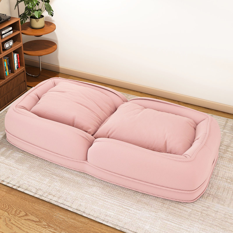 Foldable Lazy Pink Bed, 90 - 180 Metal Tilt Frame, 5 Locking Positions, Suitable For All Weights Bed With Adjustable Space Saving Design Small Spaces
