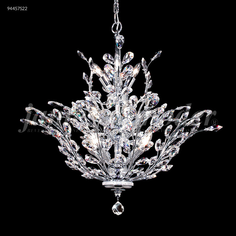 Lustre de la collection Florale, Strass Swarovski, Transparent, Argent