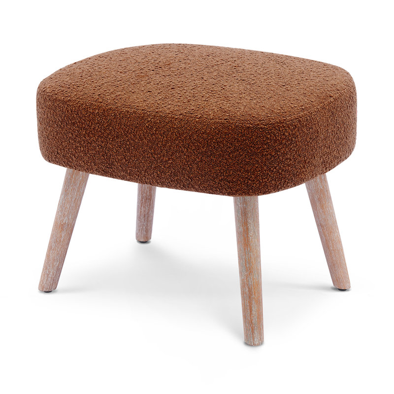 Upholstered Ottoman, Rust Orange
