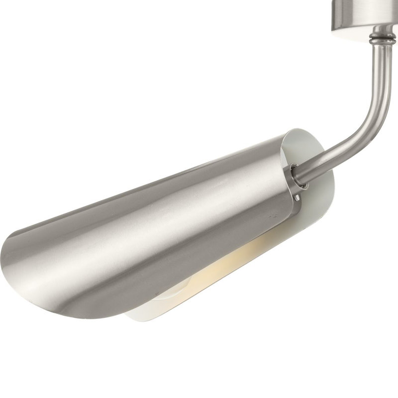 Plafonnier semi-encastré Dannelle, Nickel brossé