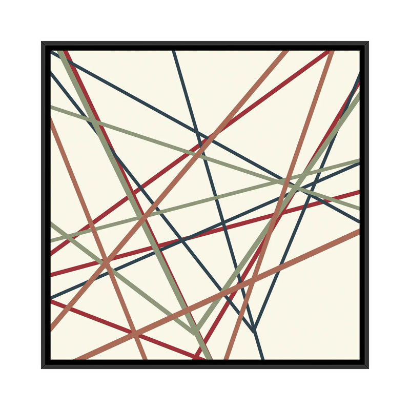 Lined I 1 Piece Painting on Canvas, 66.04 cm H x 66.04 cm W, Black Floater Frame