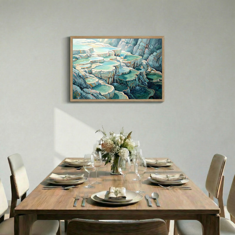 Art mural sur toile vert, 24"H x36"W